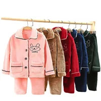 winter Baby Boy Girl Thicken Pajamas Set Flannel Fleece Toddler Child.