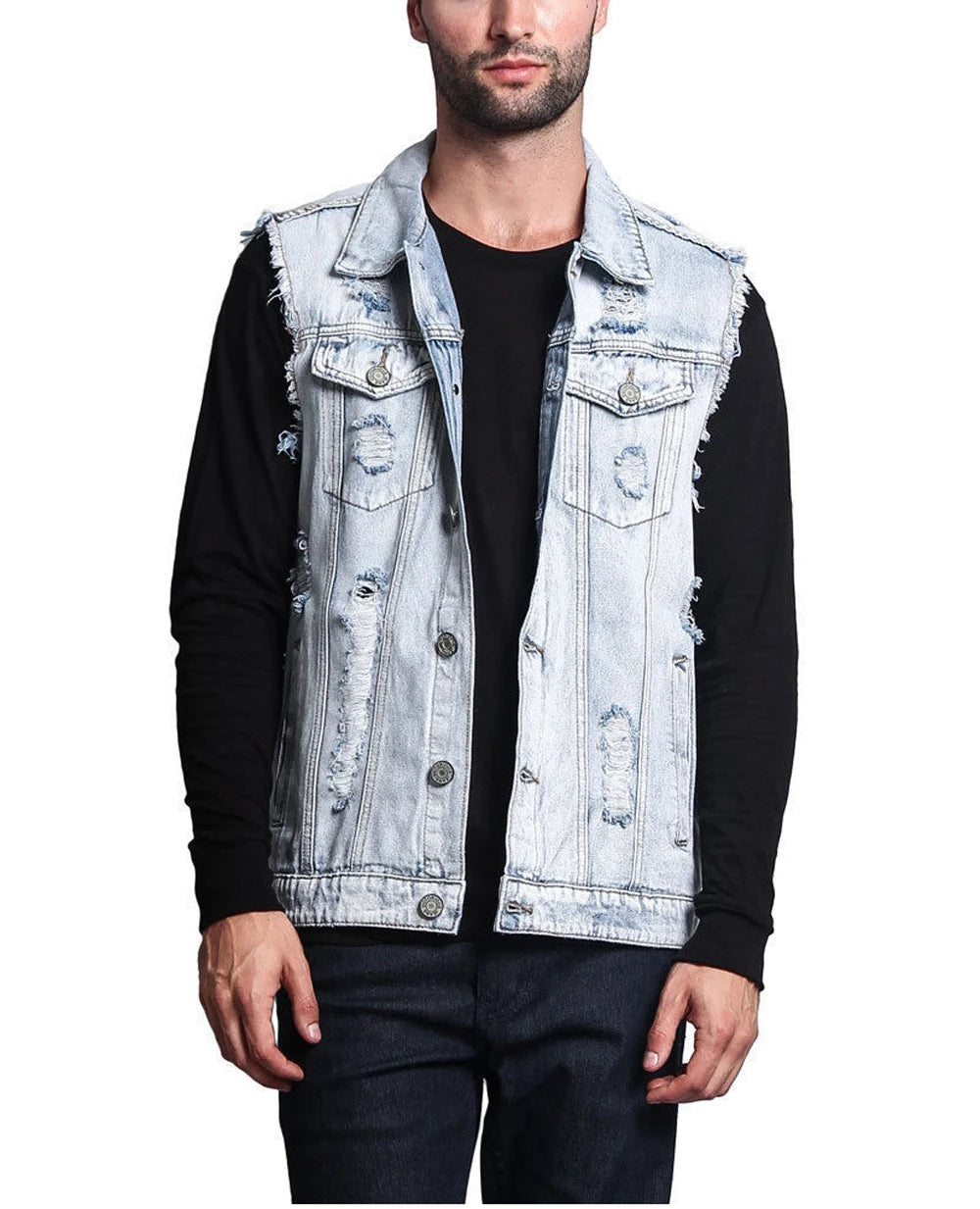 DIMUSI Summer Autumn Vintage Men's Denim Vest Male Design.