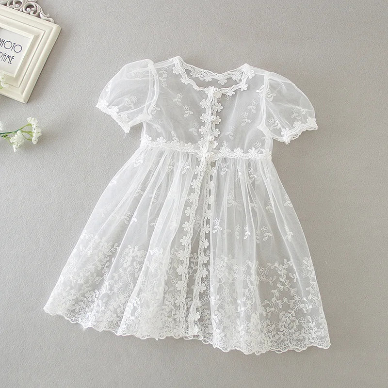 baby girl dresses embroidery pearl 1 year birthday dress wedding party christening baby girl clothes for 3-24 month