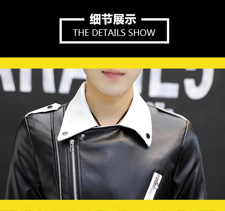 New design Motorcycle Bomber Leather belt Jacket Men.