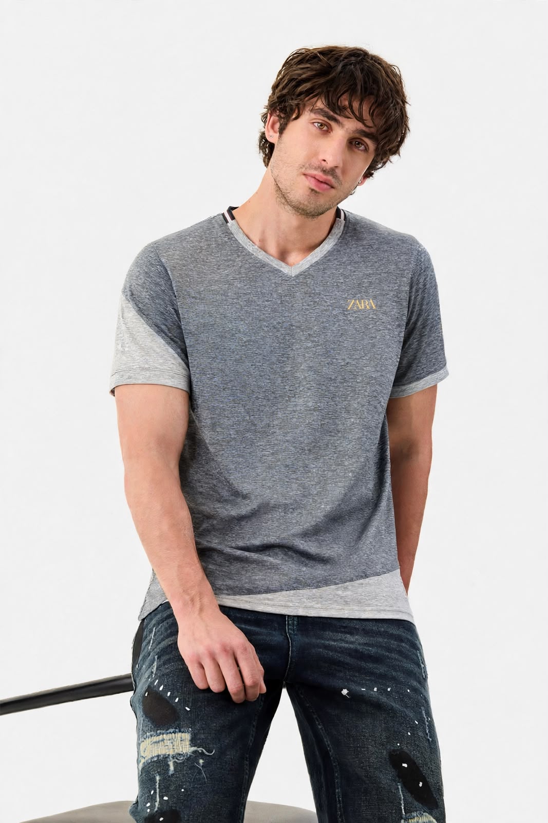 Contour V-Neck Regular Sports Cotton Tee