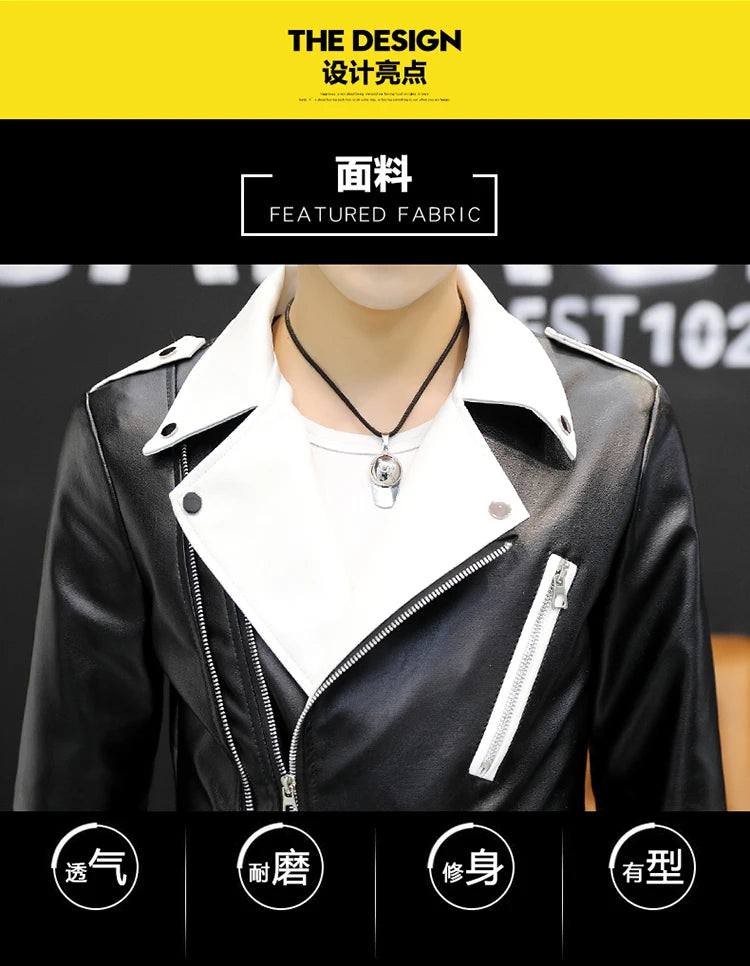 New design Motorcycle Bomber Leather belt Jacket Men.