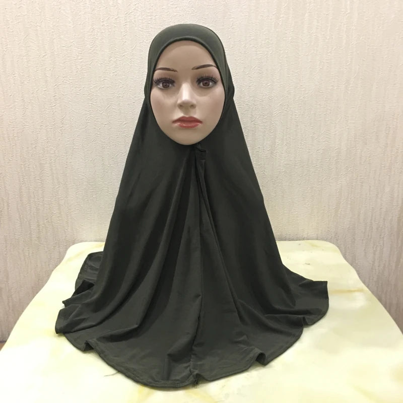 H062 great size pray hijab 70*70cm muslim amira hijab plain pull on islamic scarf head wrap headband