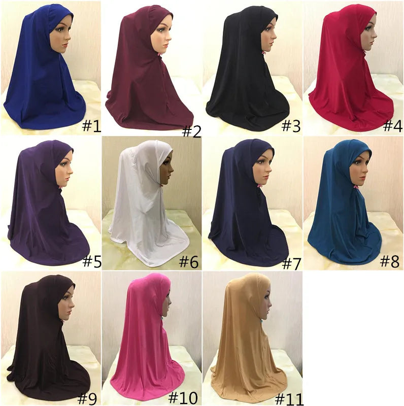 H062 great size pray hijab 70*70cm muslim amira hijab plain pull on islamic scarf head wrap headband