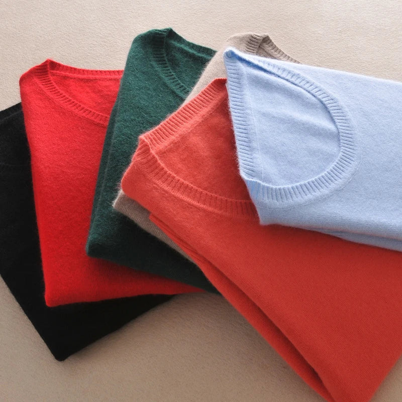 Soft Cashmere Sweaters Long Sleeve Pullovers For Women Autumn.