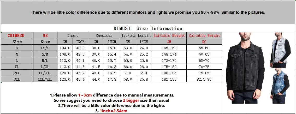 DIMUSI Summer Autumn Vintage Men's Denim Vest Male Design.