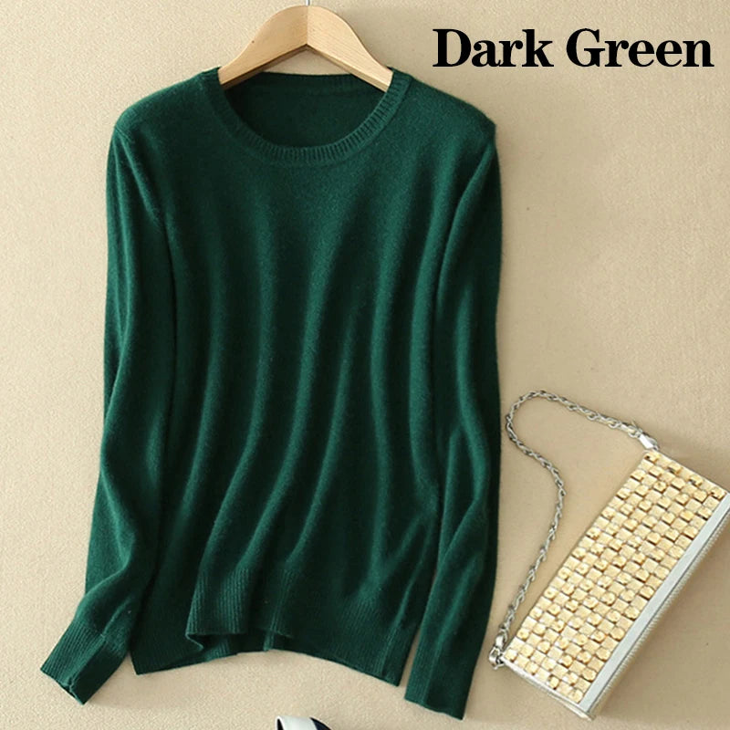 Soft Cashmere Sweaters Long Sleeve Pullovers For Women Autumn.