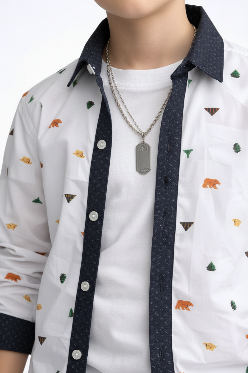 Kids Stylish Long Sleeve Shirt for Boys | Trendy Fashion Outfit UAE (3-14yrs)MH