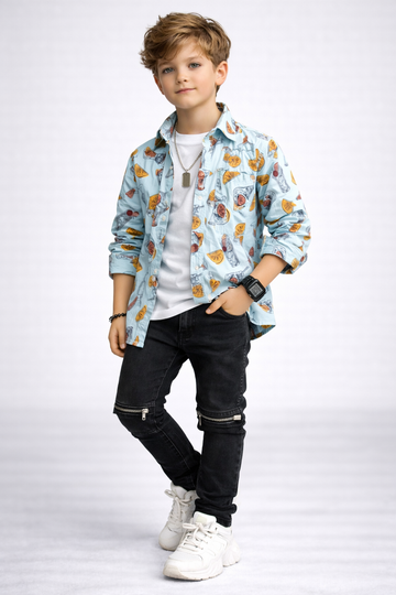 Kids Stylish Long Sleeve Shirt for Boys | Trendy Fashion Outfit UAE (3-14yrs)MH