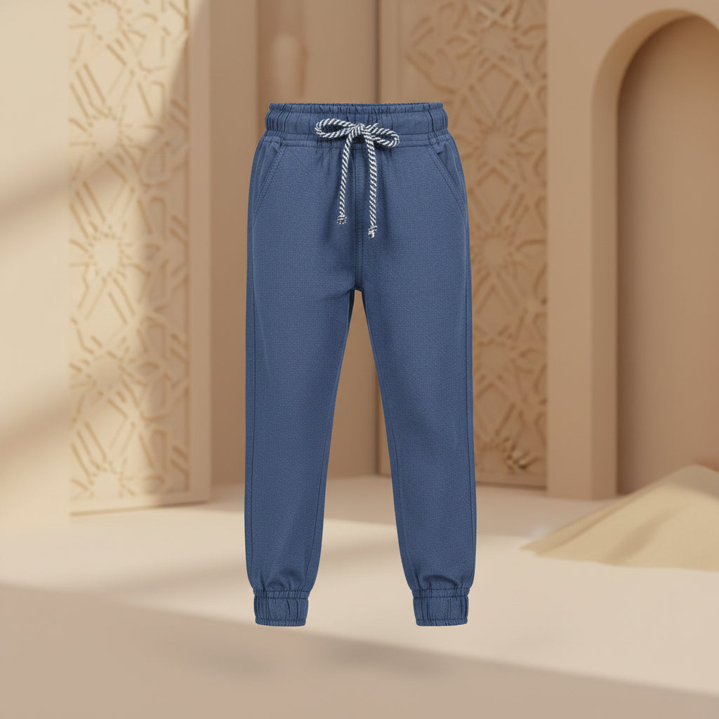 Kids Navy Joggers Striped Tie Waist Boys Sweatpants | Sizes 2-12 Years | MH