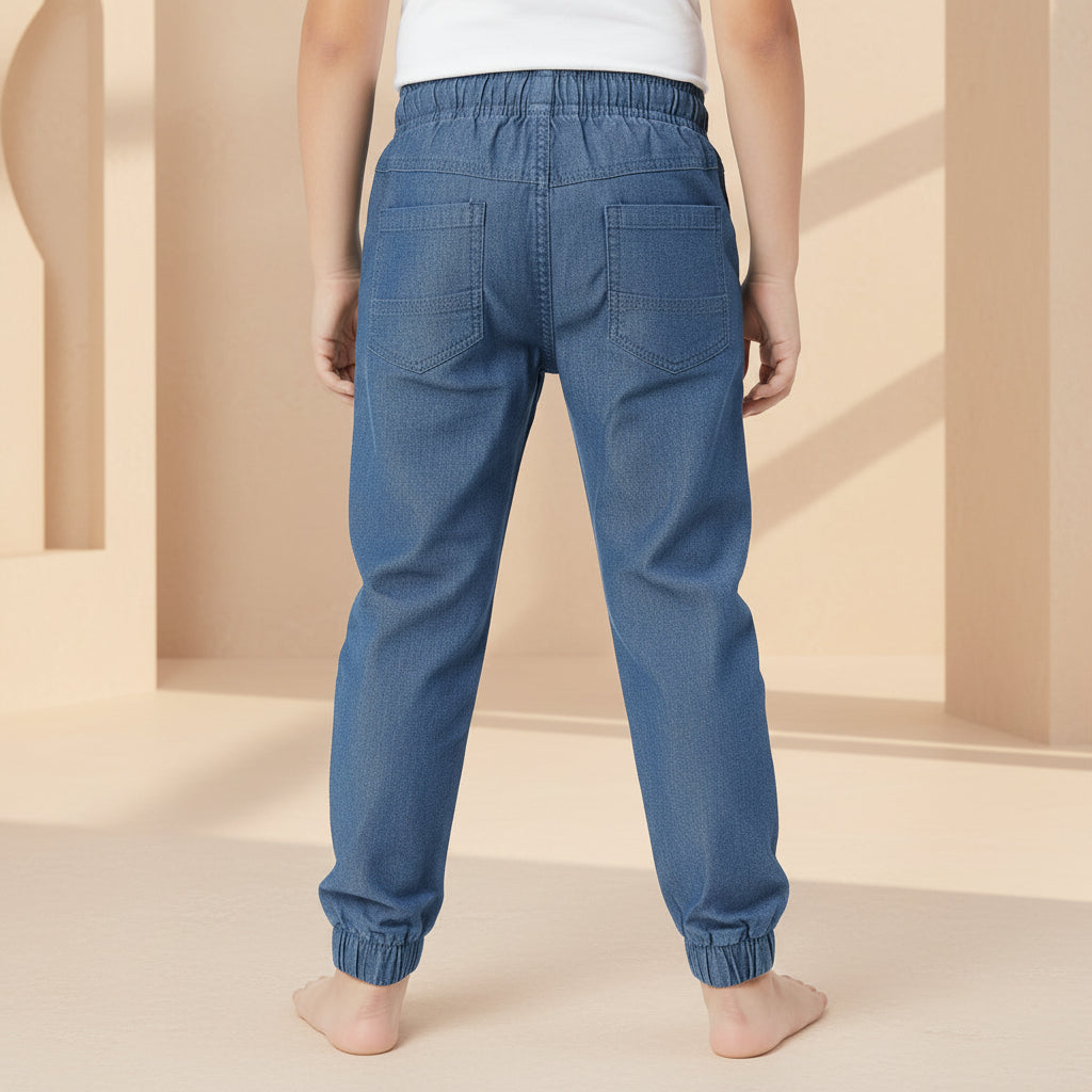 Kids Navy Joggers Striped Tie Waist Boys Sweatpants | Sizes 2-12 Years | MH