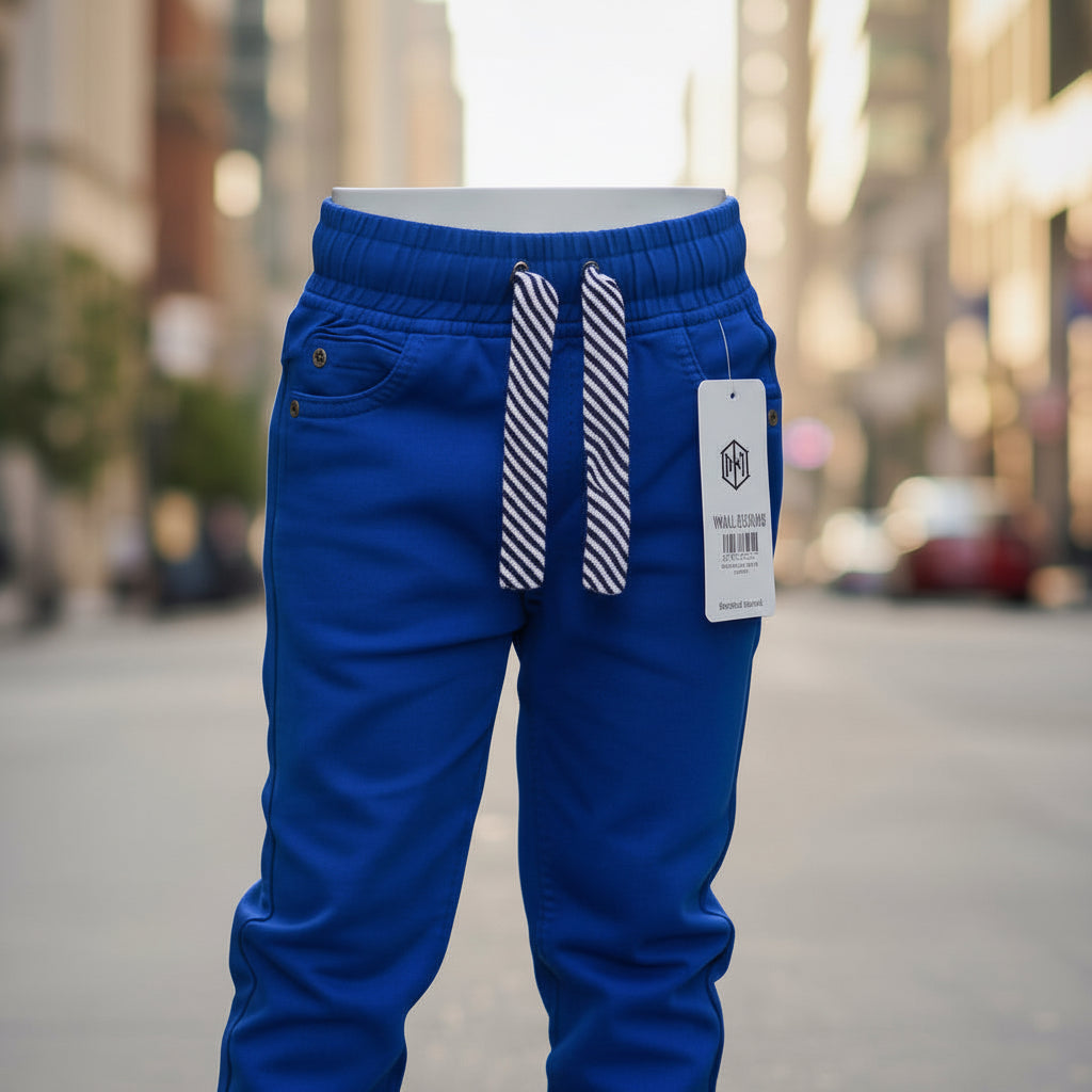 Boys Royal Blue Joggers Drawstring Casual Sweatpants Kids | Sizes 2-12Years | MH