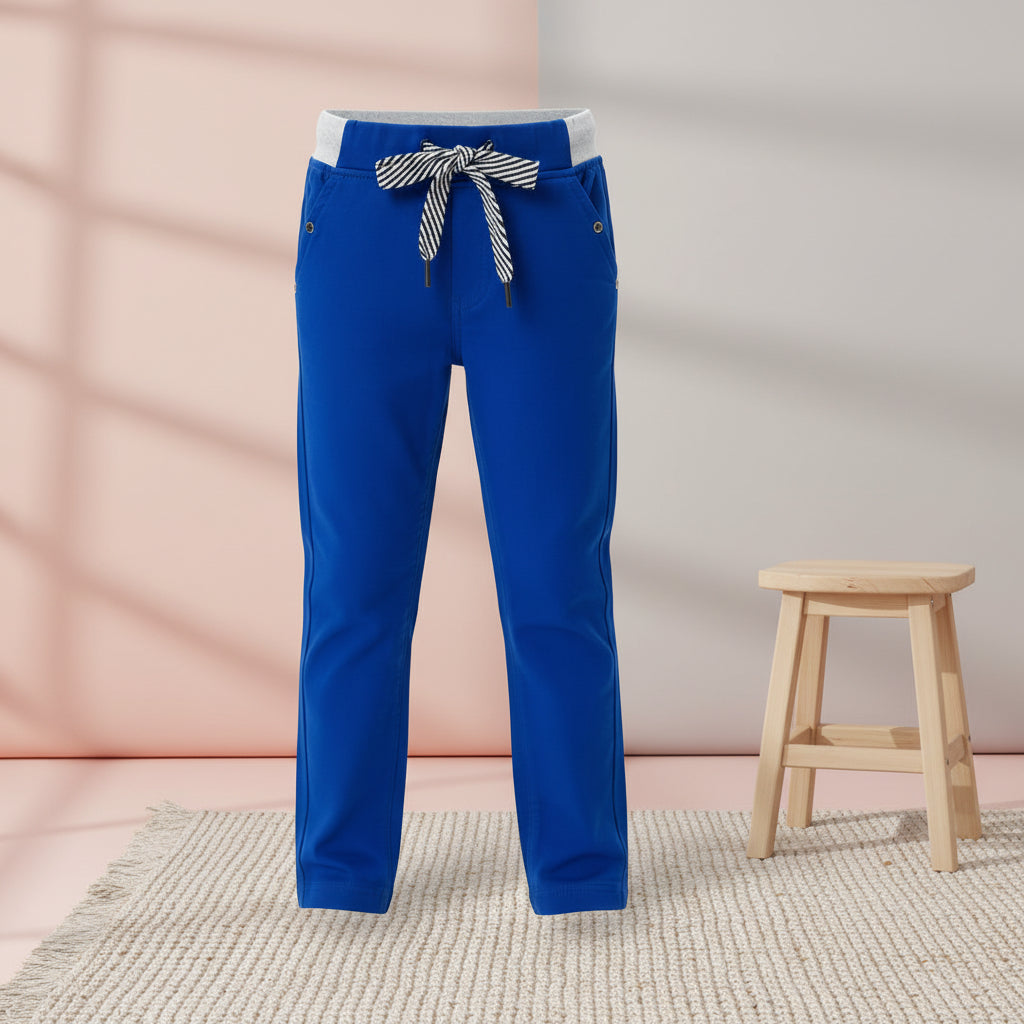 Boys Royal Blue Joggers Drawstring Casual Sweatpants Kids | Sizes 2-12Years | MH