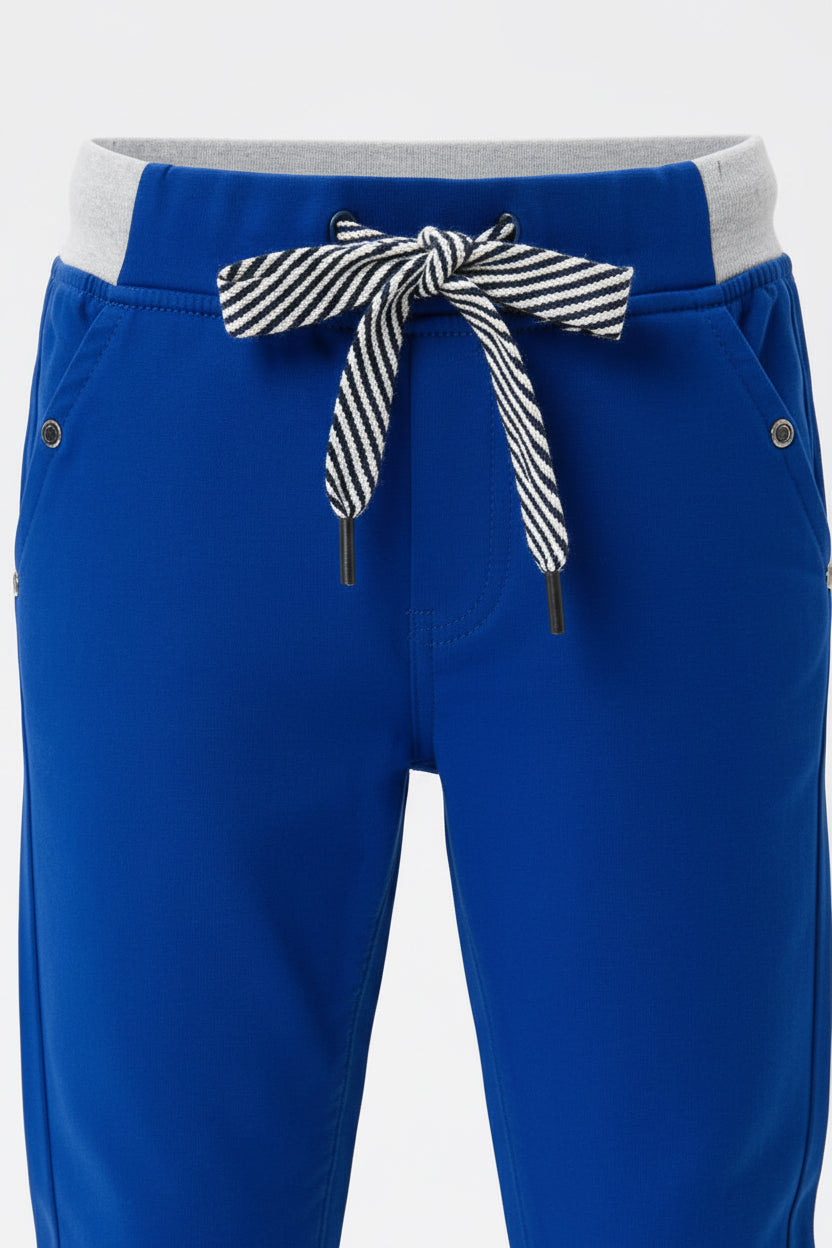 Boys Royal Blue Joggers Drawstring Casual Sweatpants Kids | Sizes 2-12Years | MH