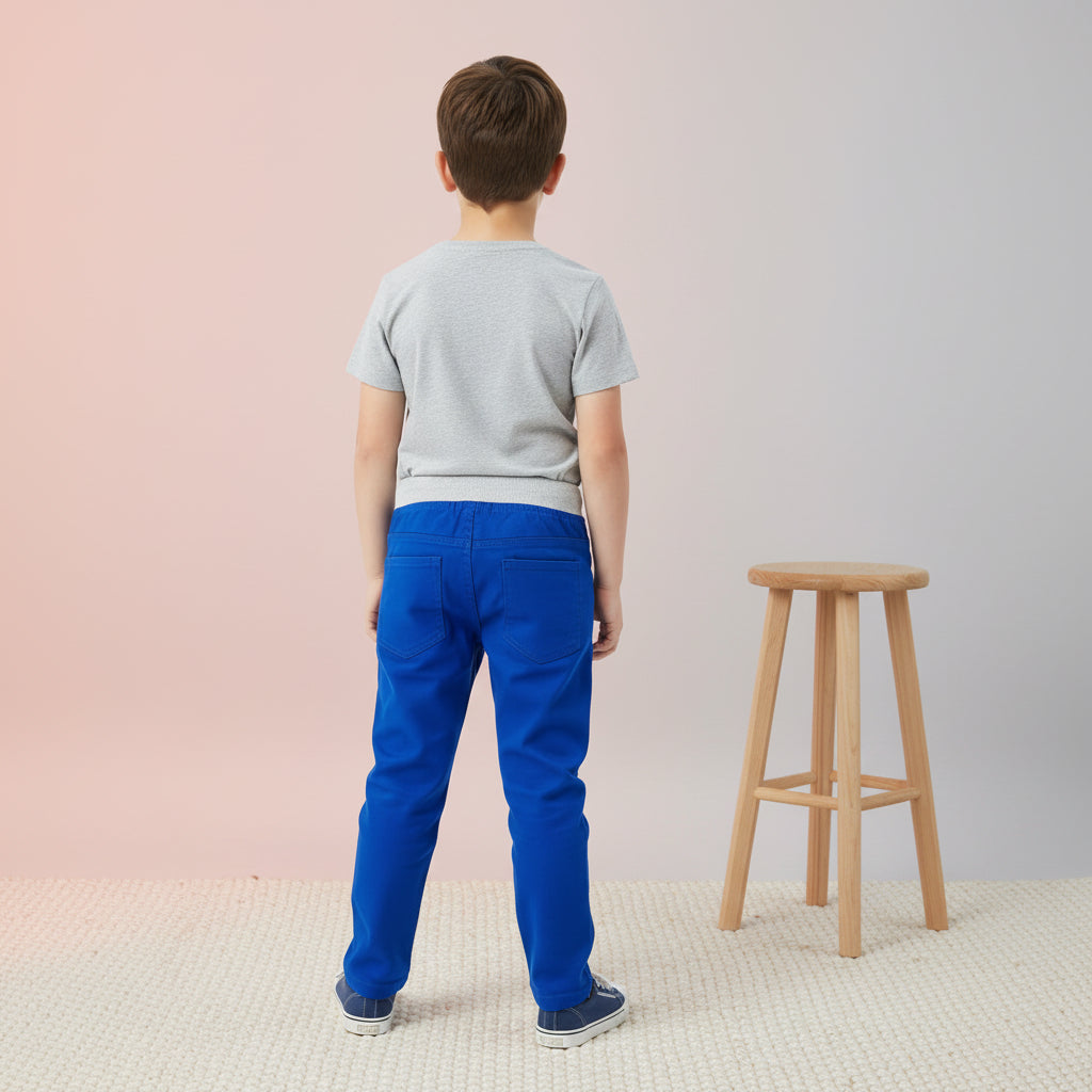 Boys Royal Blue Joggers Drawstring Casual Sweatpants Kids | Sizes 2-12Years | MH