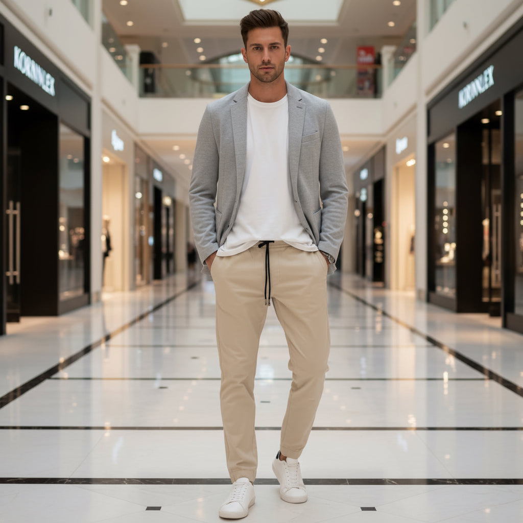 Men's Premium Beige Joggers - Relaxed Fit Drawstring Sweatpants | 4 Colors | S to XXL | MH