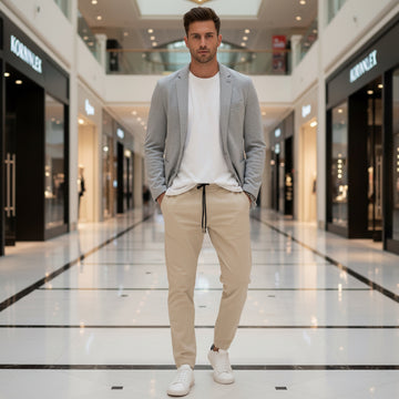 Men's Premium Beige Joggers - Relaxed Fit Drawstring Sweatpants | 4 Colors | S to XXL | MH