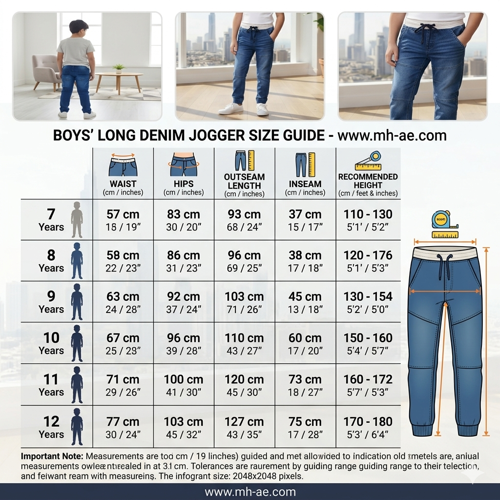 Boys Blue Denim Jogger Jeans 7-12 Years - Casual Drawstring Denim Pants with Side Stripes | MH