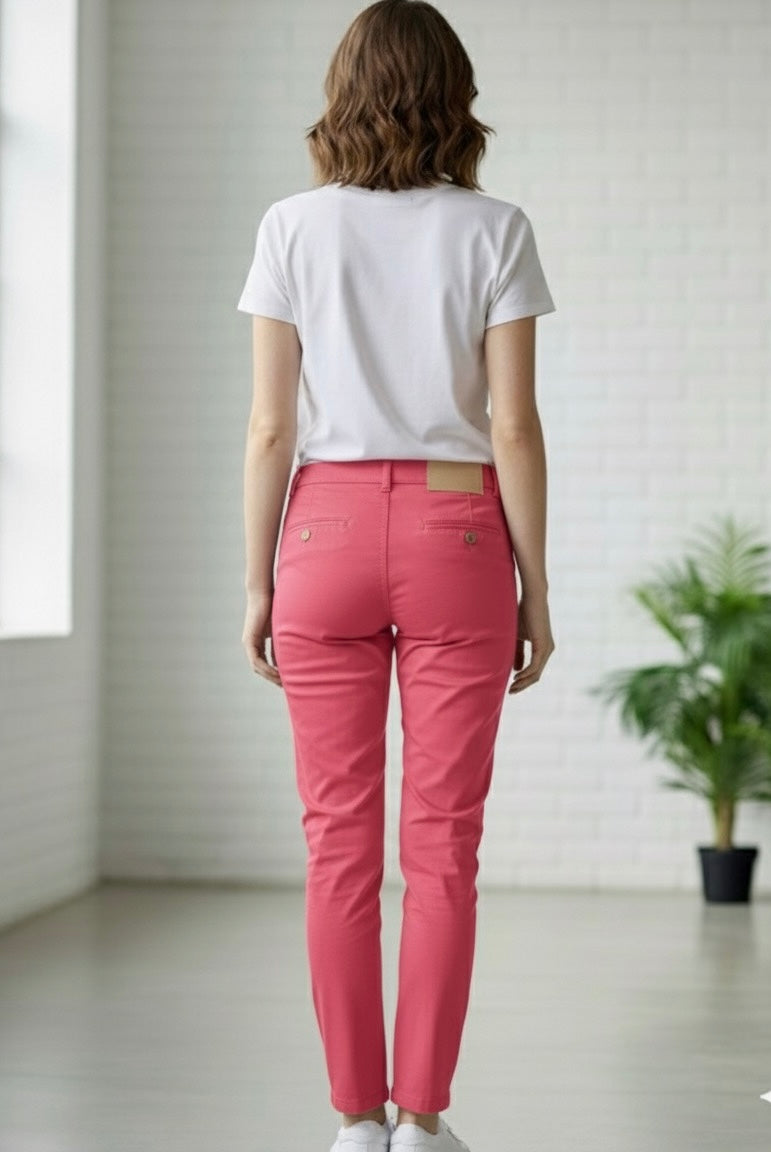 Women’s Slim Fit Cotton Pants – Red | MH