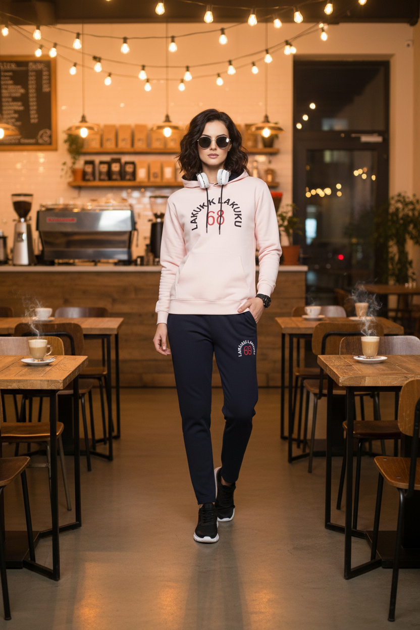Women's 68" Embroidered Premium Hoodie & Jogger Tracksuit Set |17-24Years | MH