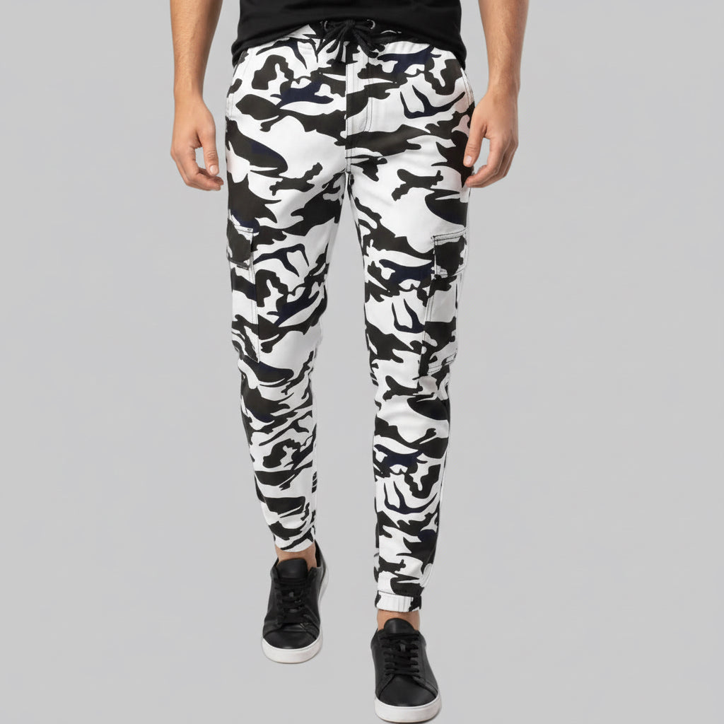 Men's Camo Cargo Rugged Army Print 4-Pocket Joggers – Heavy Duty Camo Pant (Sizes 30-38) | MH