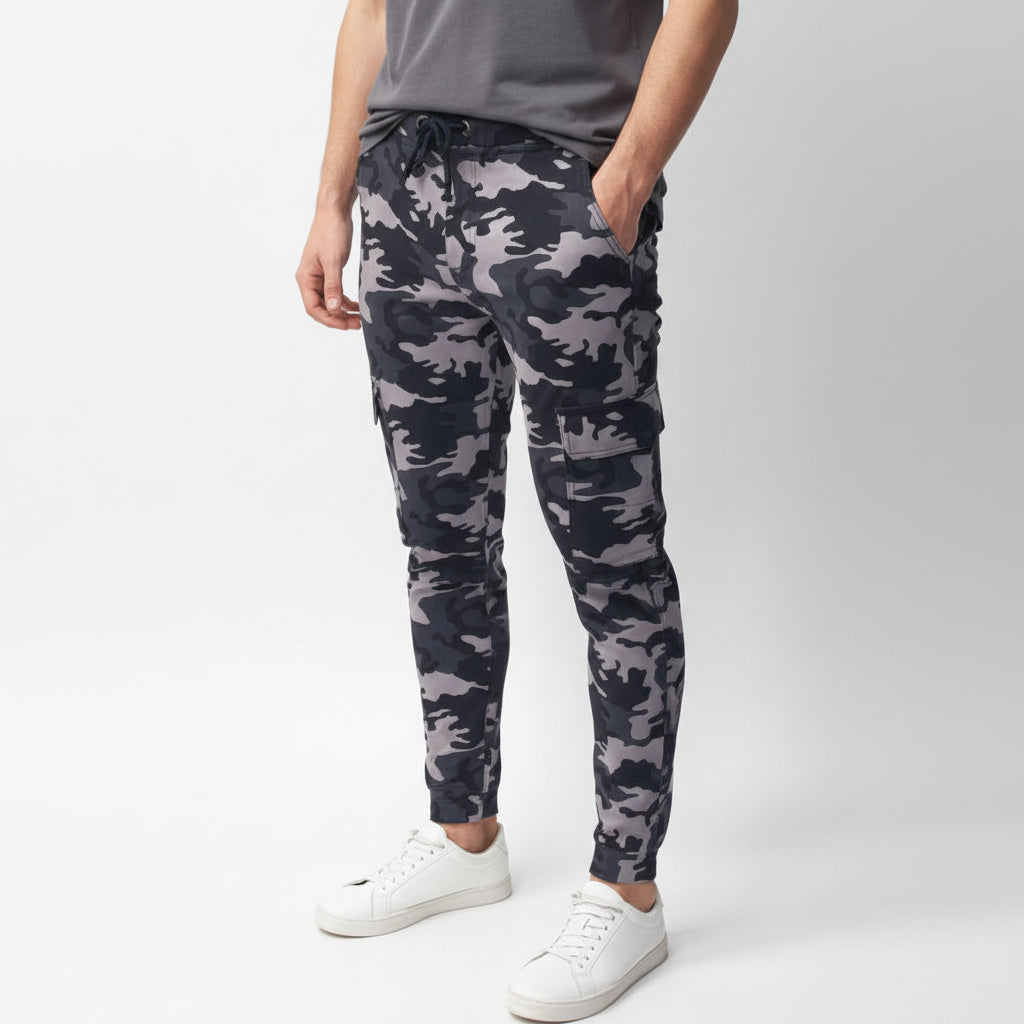 Men's Camo Cargo Rugged Army Print 4-Pocket Joggers – Heavy Duty Camo Pant (Sizes 30-38) | MH