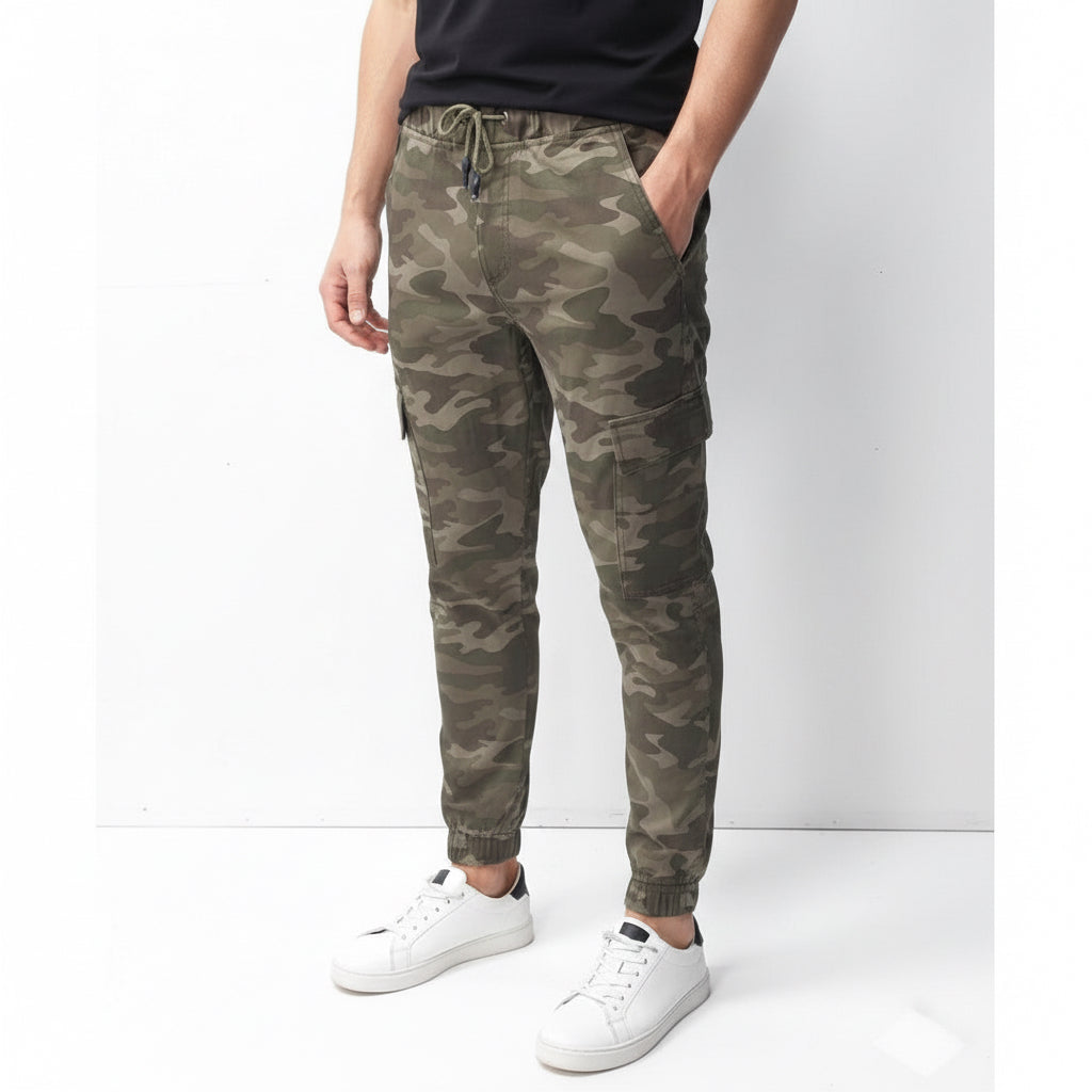 Men's Camo Cargo Rugged Army Print 4-Pocket Joggers – Heavy Duty Camo Pant (Sizes 30-38) | MH