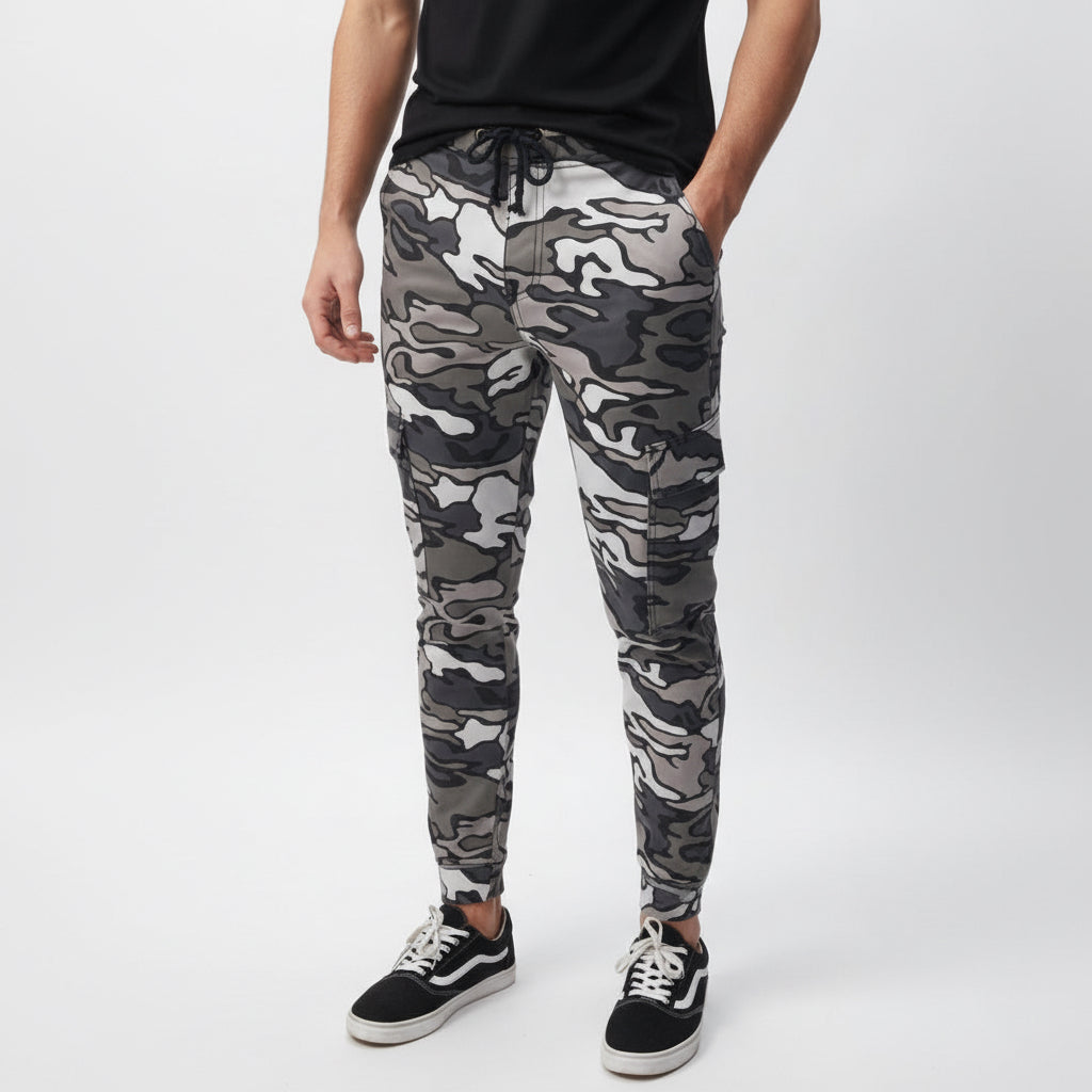 Men's Camo Cargo Rugged Army Print 4-Pocket Joggers – Heavy Duty Camo Pant (Sizes 30-38) | MH