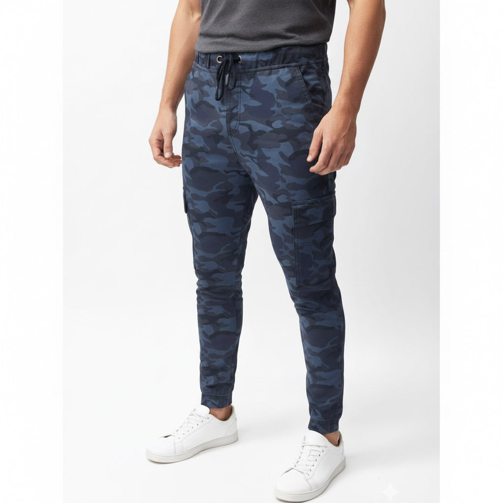 Men's Camo Cargo Rugged Army Print 4-Pocket Joggers – Heavy Duty Camo Pant (Sizes 30-38) | MH