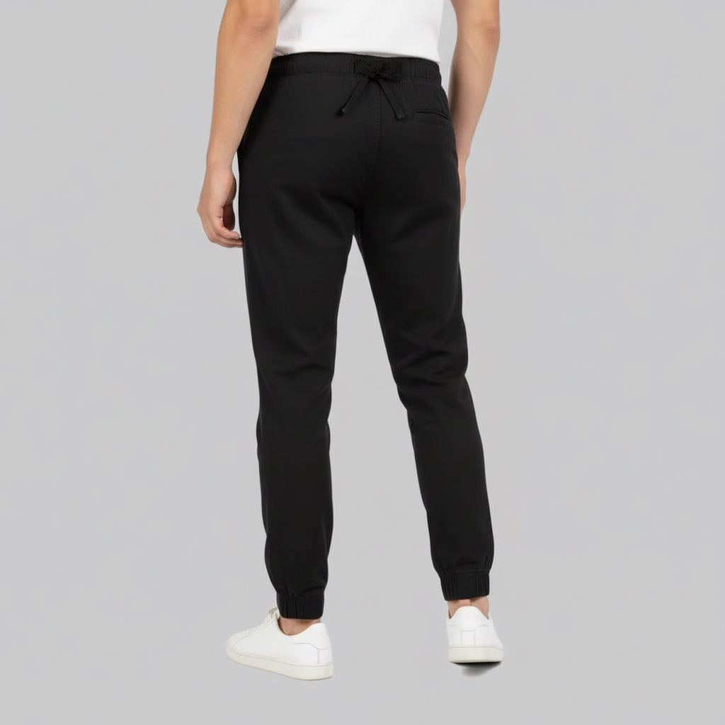 Men's Solid Cotton 4 pocket super stretch Joggers - Casual Drawstring Trousers with Pockets | Sizes 30"-38" | MH