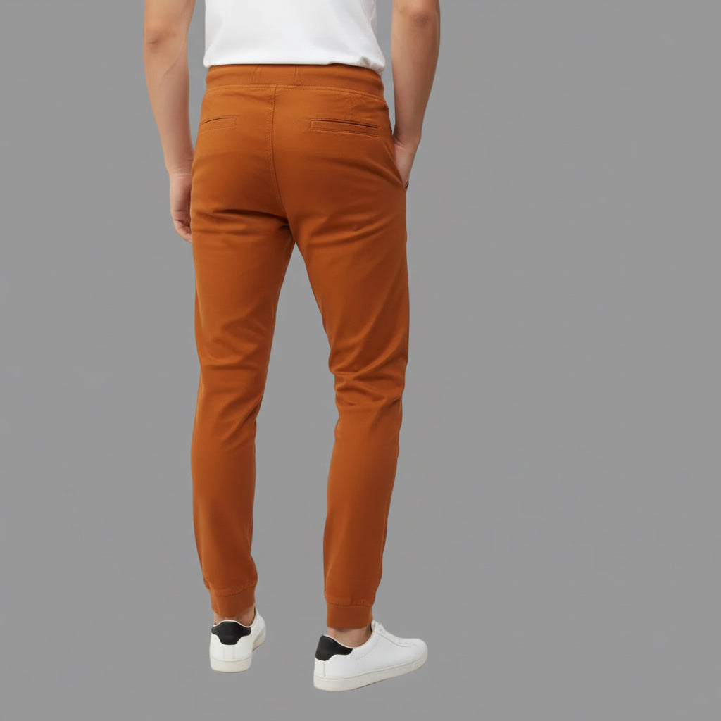 Men's Solid Cotton 4 pocket super stretch Joggers - Casual Drawstring Trousers with Pockets | Sizes 30"-38" | MH