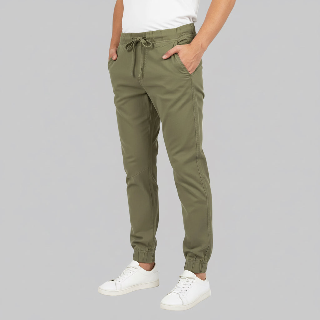 Men's Solid Cotton 4 pocket super stretch Joggers - Casual Drawstring Trousers with Pockets | Sizes 30"-38" | MH