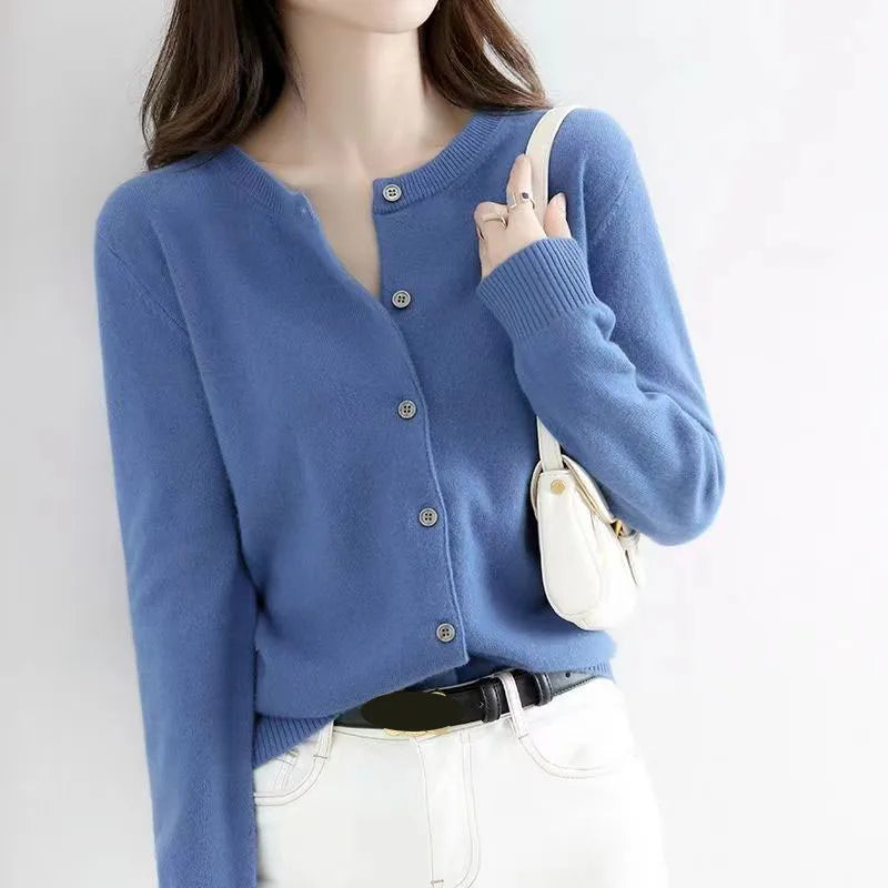 Korean Single Breasted Cardigans Sweater Women Autumn Winter .
