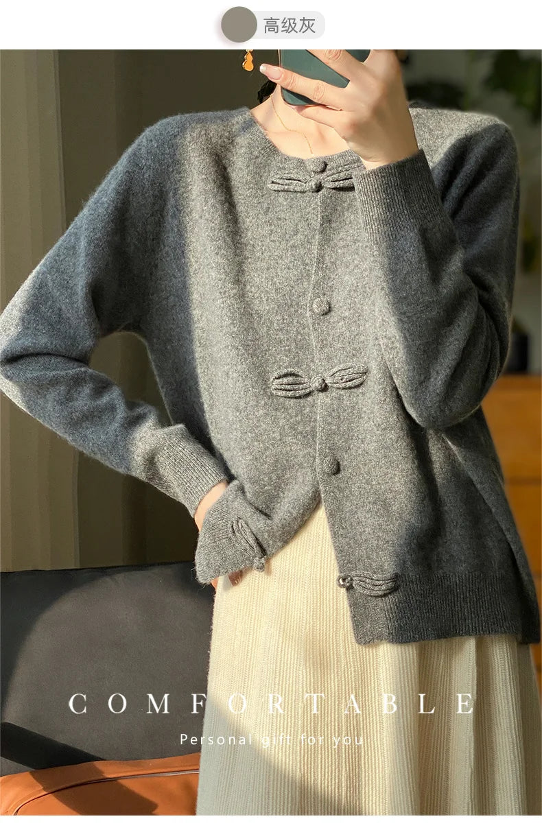 Women New Fashion Autumn Winter 100% Merino Wool Sweater .