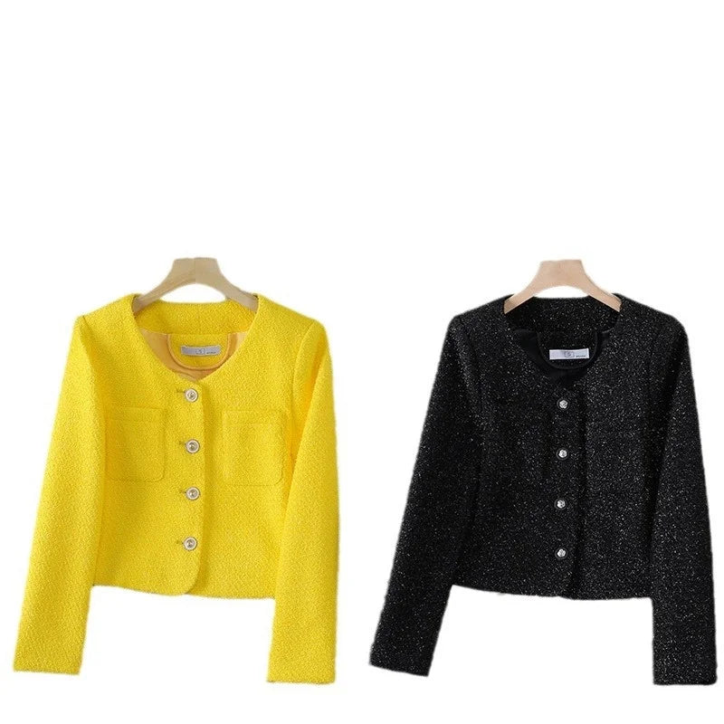 NewKorean Fashion Small Fragrance Tweed Jacket Women .
