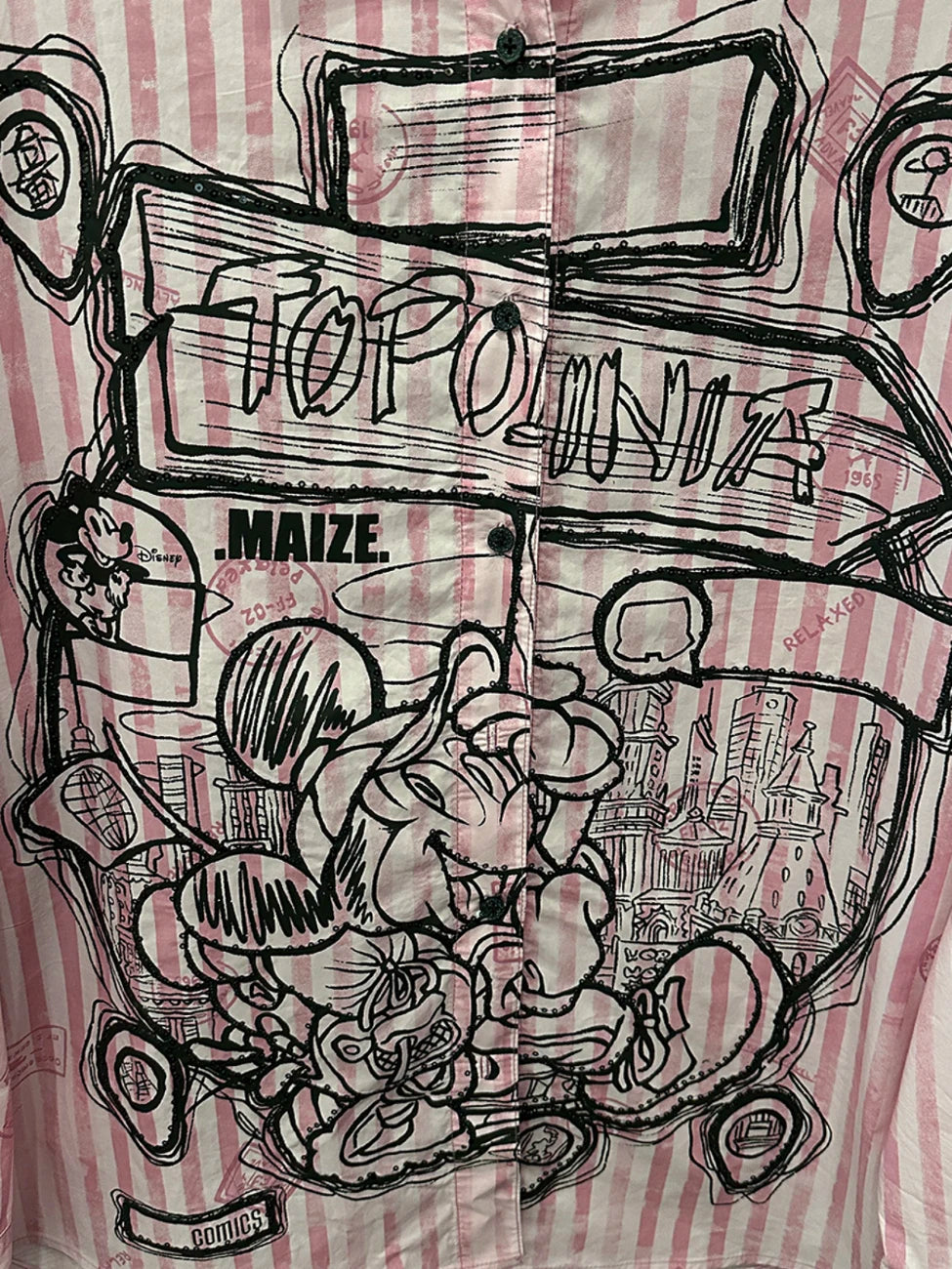 Spring and Summer New Cartoon Design Striped Long-sleeved Shirt Women's