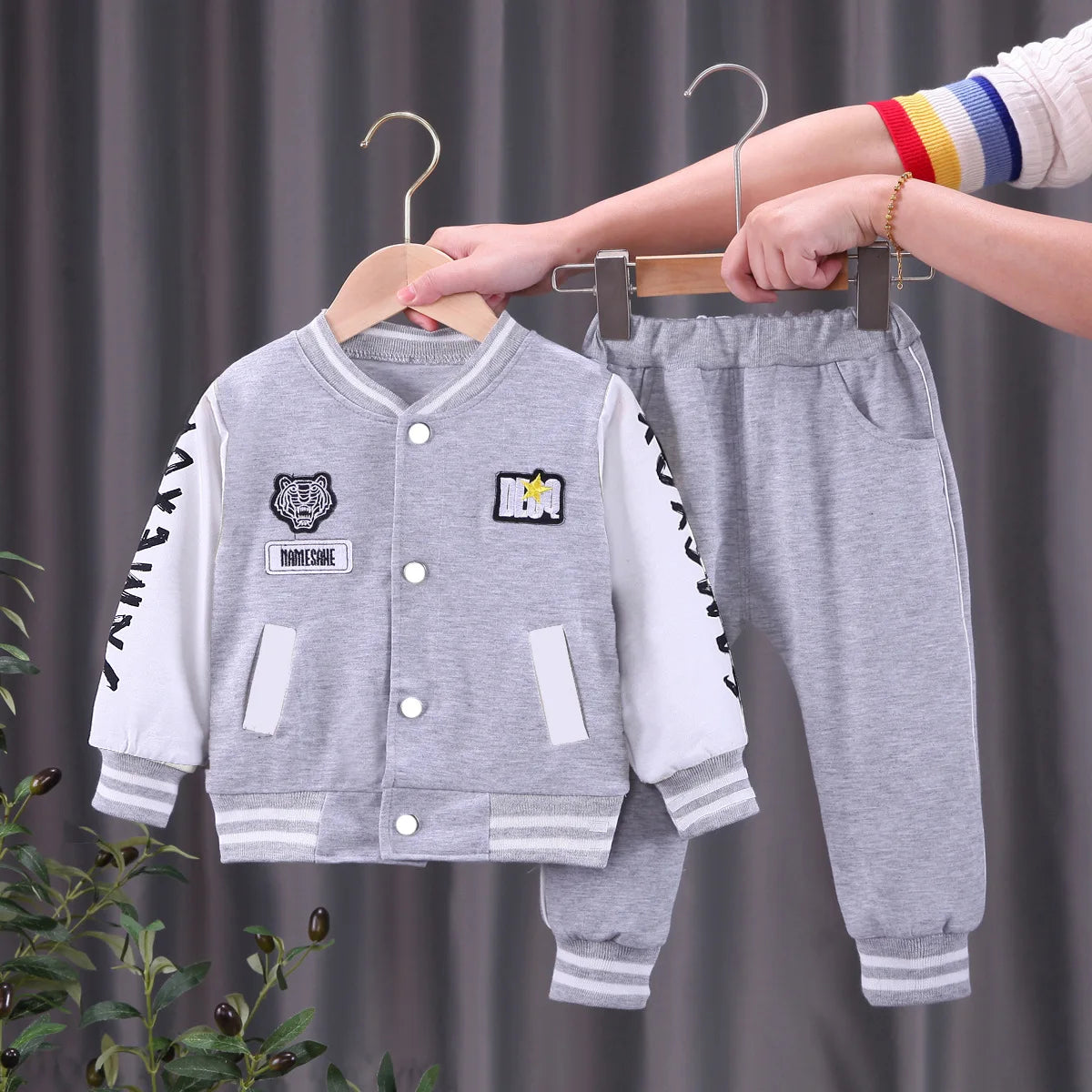 Baby Baseball Clothing Sets Boys Letter Cartoon Suit Spring.