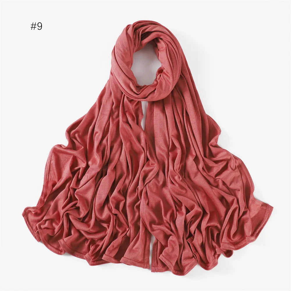 Modal Cotton Jersey Hijabs For Woman Long Muslim Scarf .