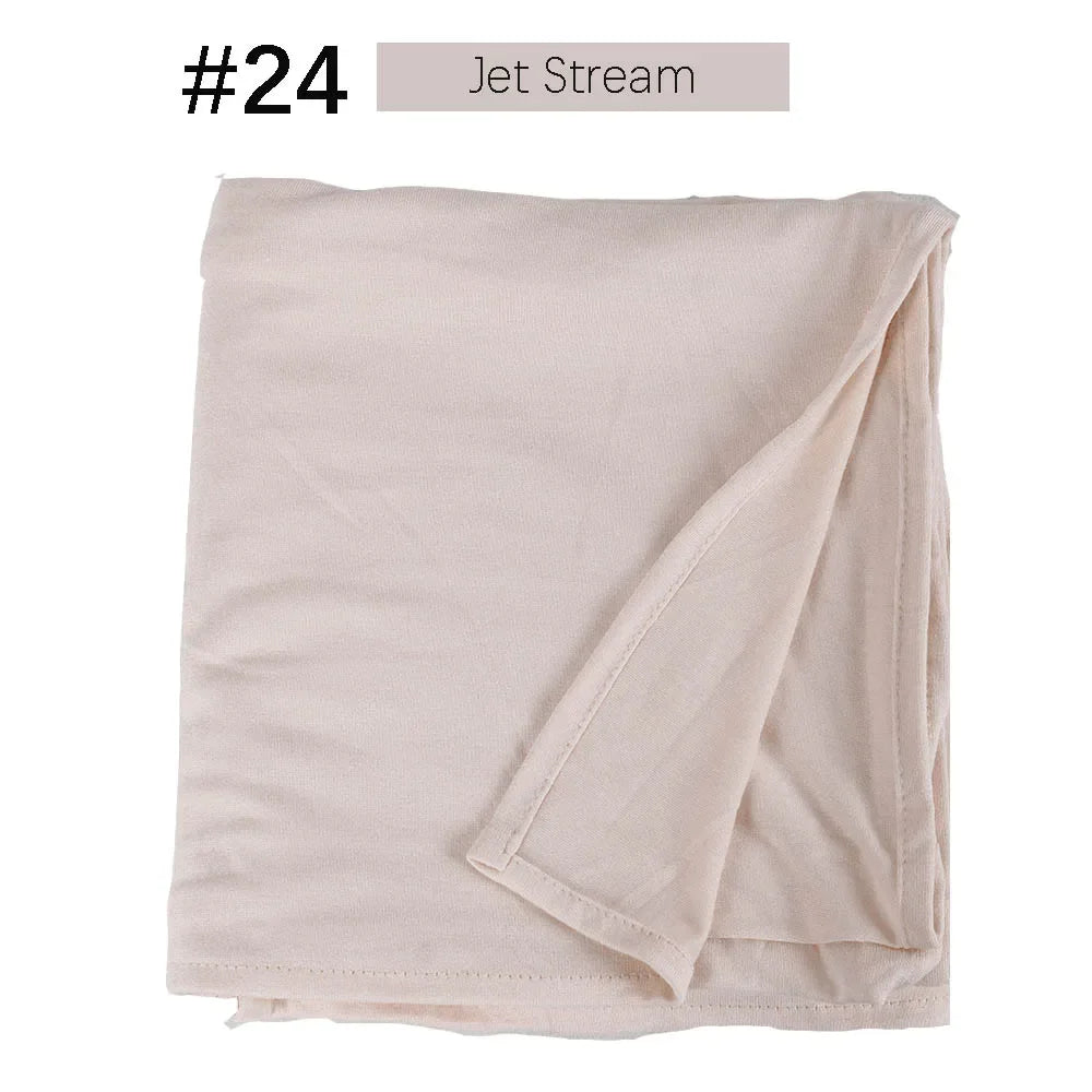 Muslim Women Stretchy Jersey Hijab Plain Cotton Jersey Hijabs  Islamic Soft Turban Head Wraps Headscarf 170X60cm
