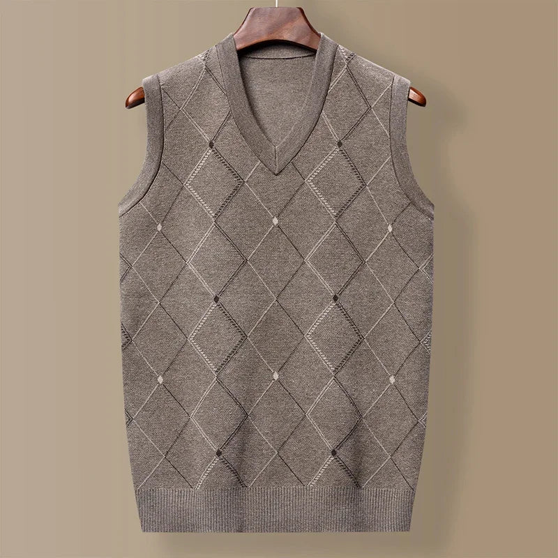 Casual Sweater Tank Top Autumn and Winter Warm Men's Vest.