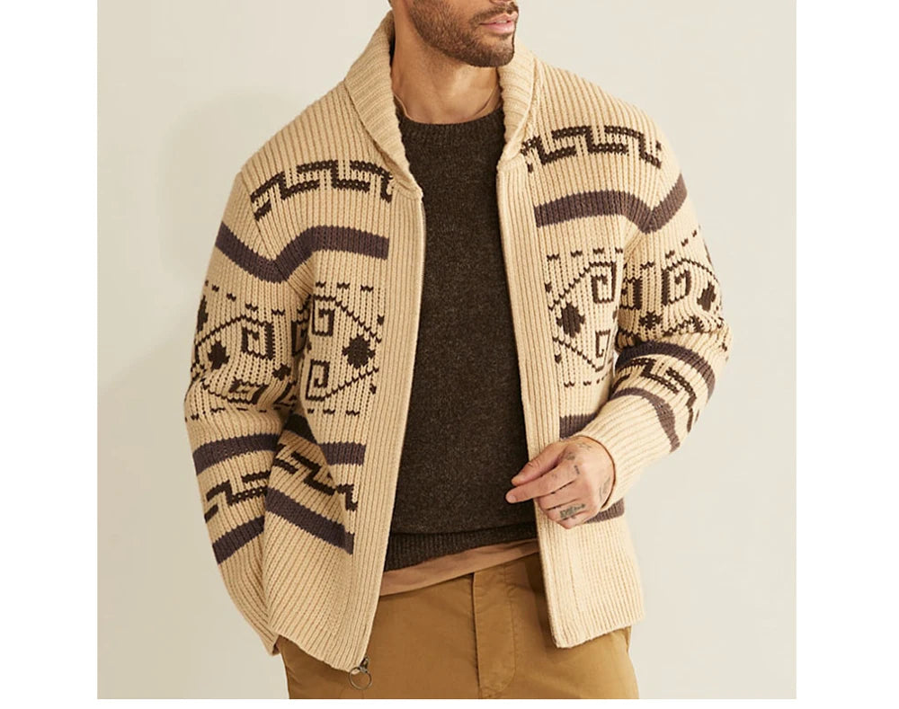 Winter Men's Cardigan Sweaters Fashion Male Knitted Sweater .