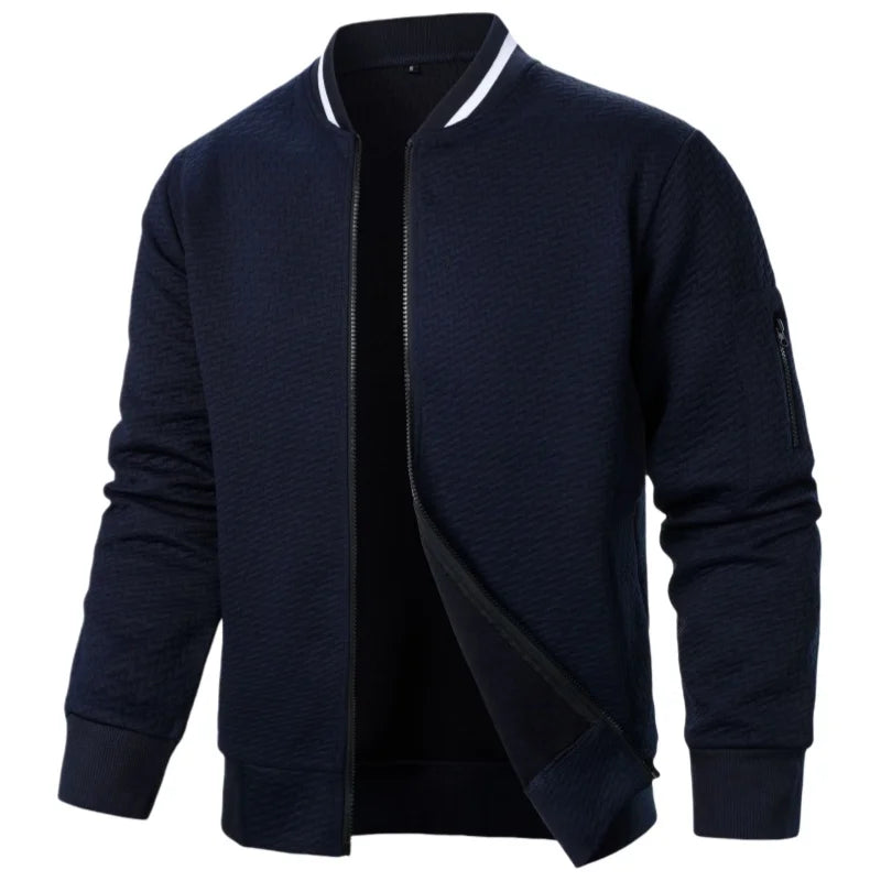 Fashion Autumn Jackets for Men Solid Color Casual Baseball Mens Jacket .