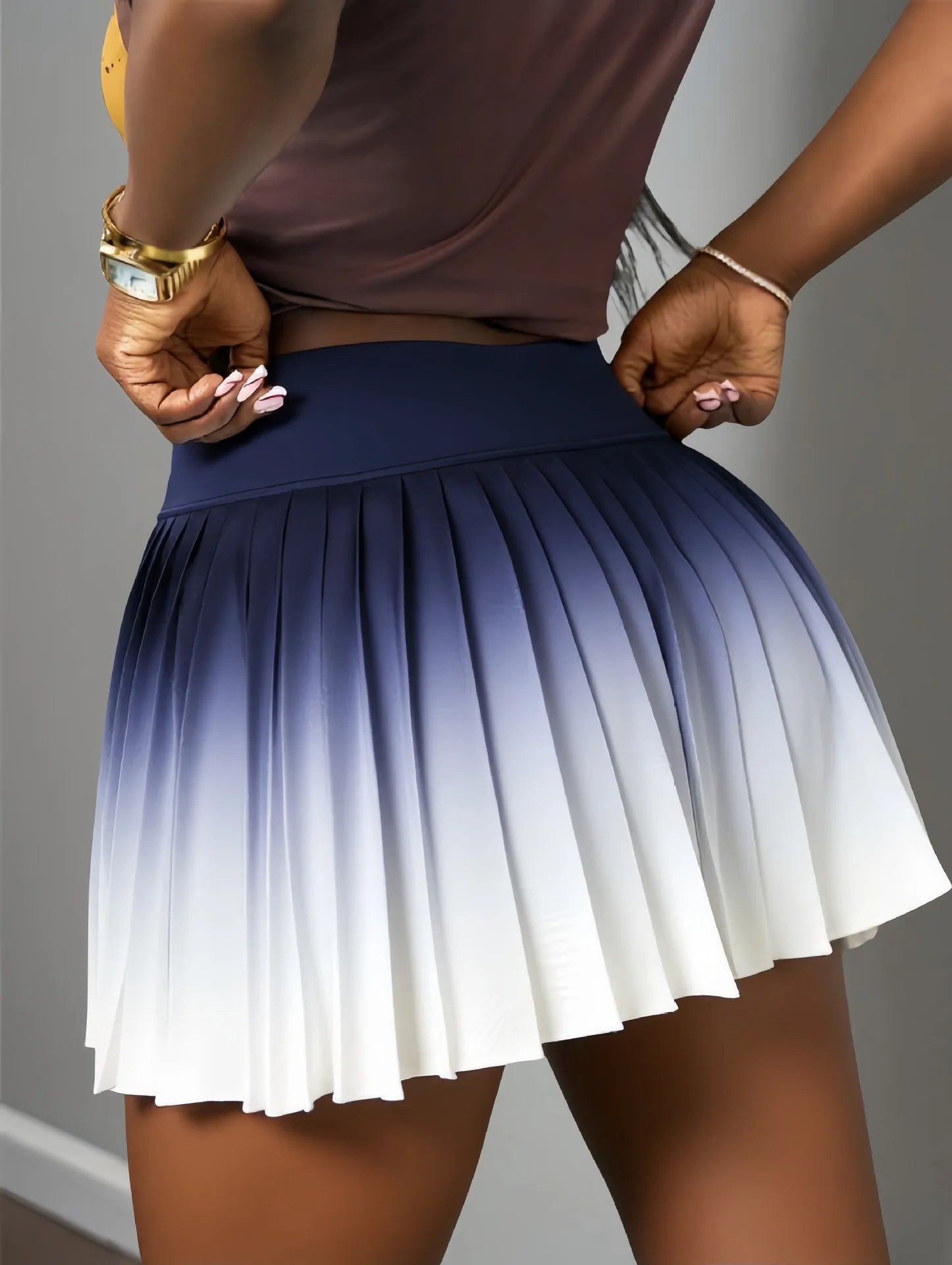 Summer Gradient Color Running Shorts Side Pocket .