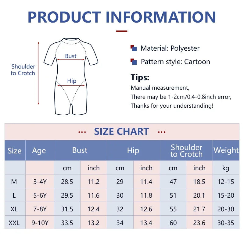 Kids Toddler Boys Swimsuit Long Sleeve  3 4 5 6 7 8 10 Years.