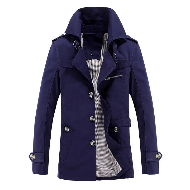Men Long Winter Jackets Slim Fit Warm Trench Coats .