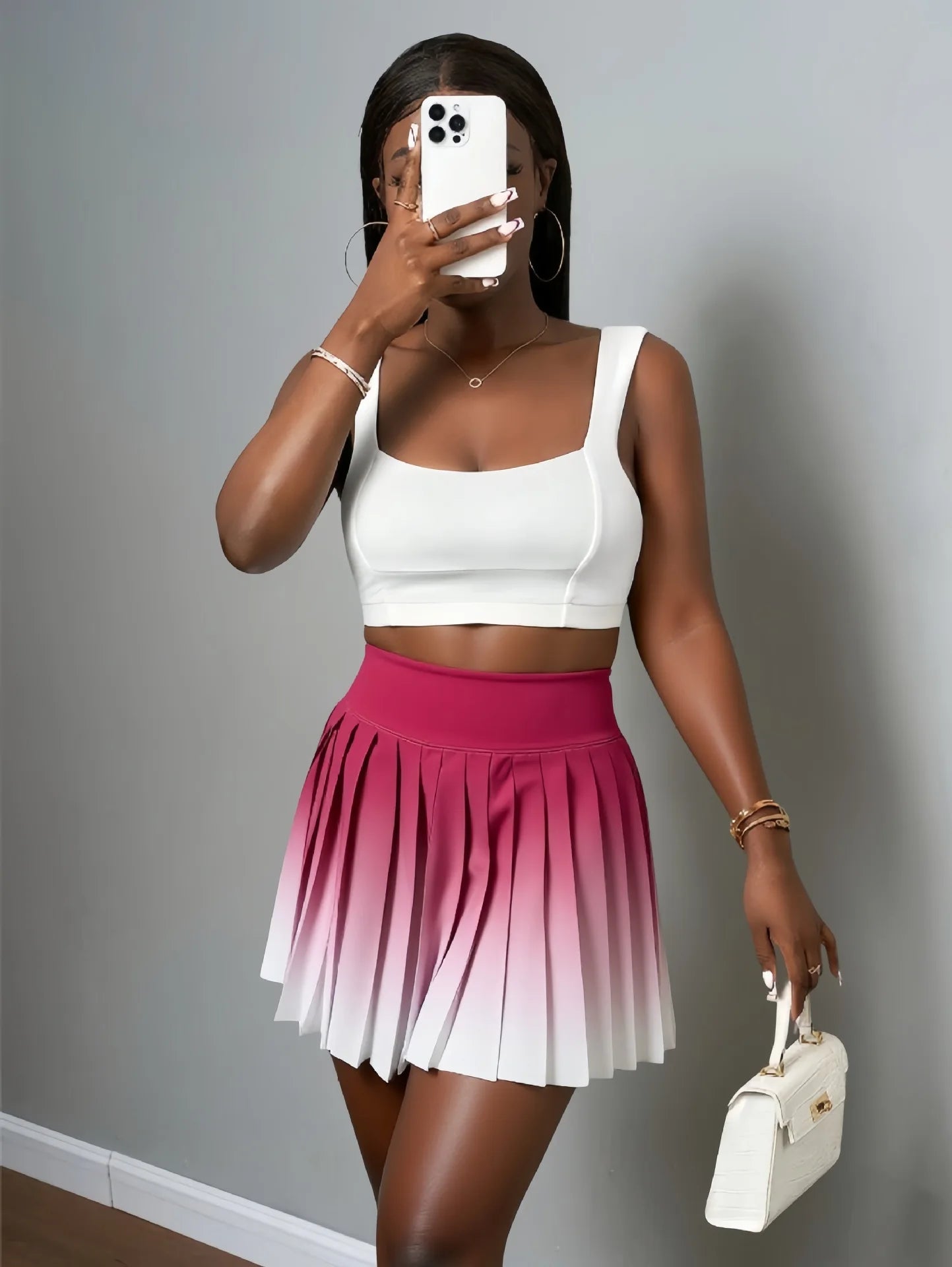 Summer Gradient Color Running Shorts Side Pocket .