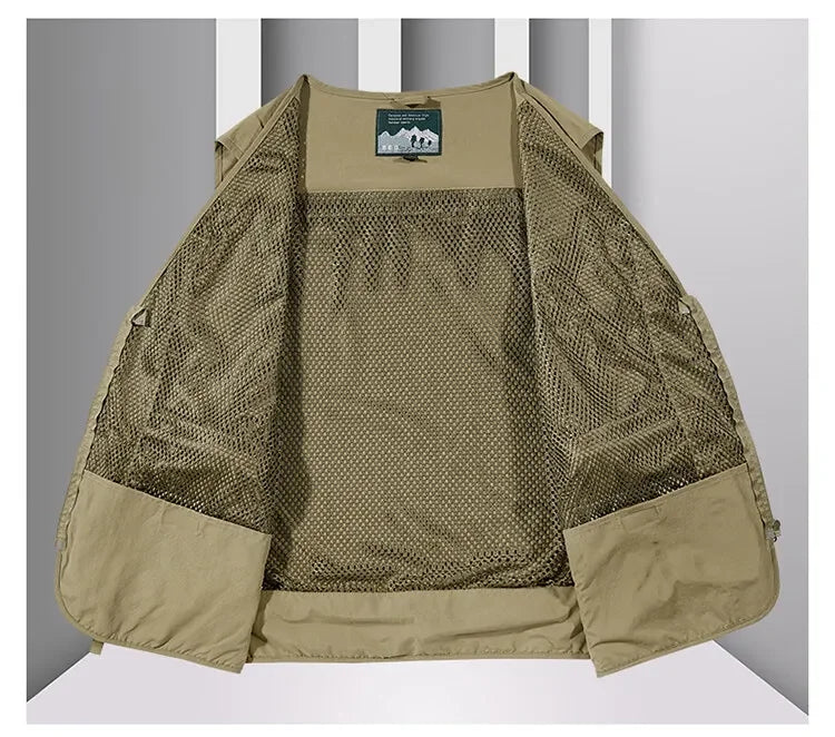 14 Pockets Summer New Men US Tactical Hiking Fishing Vest Mens.