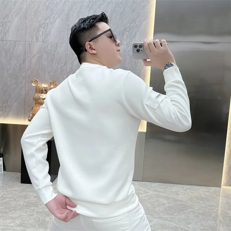 Light Luxury Trendy Brand Bee Embroidered Sweater Men's .