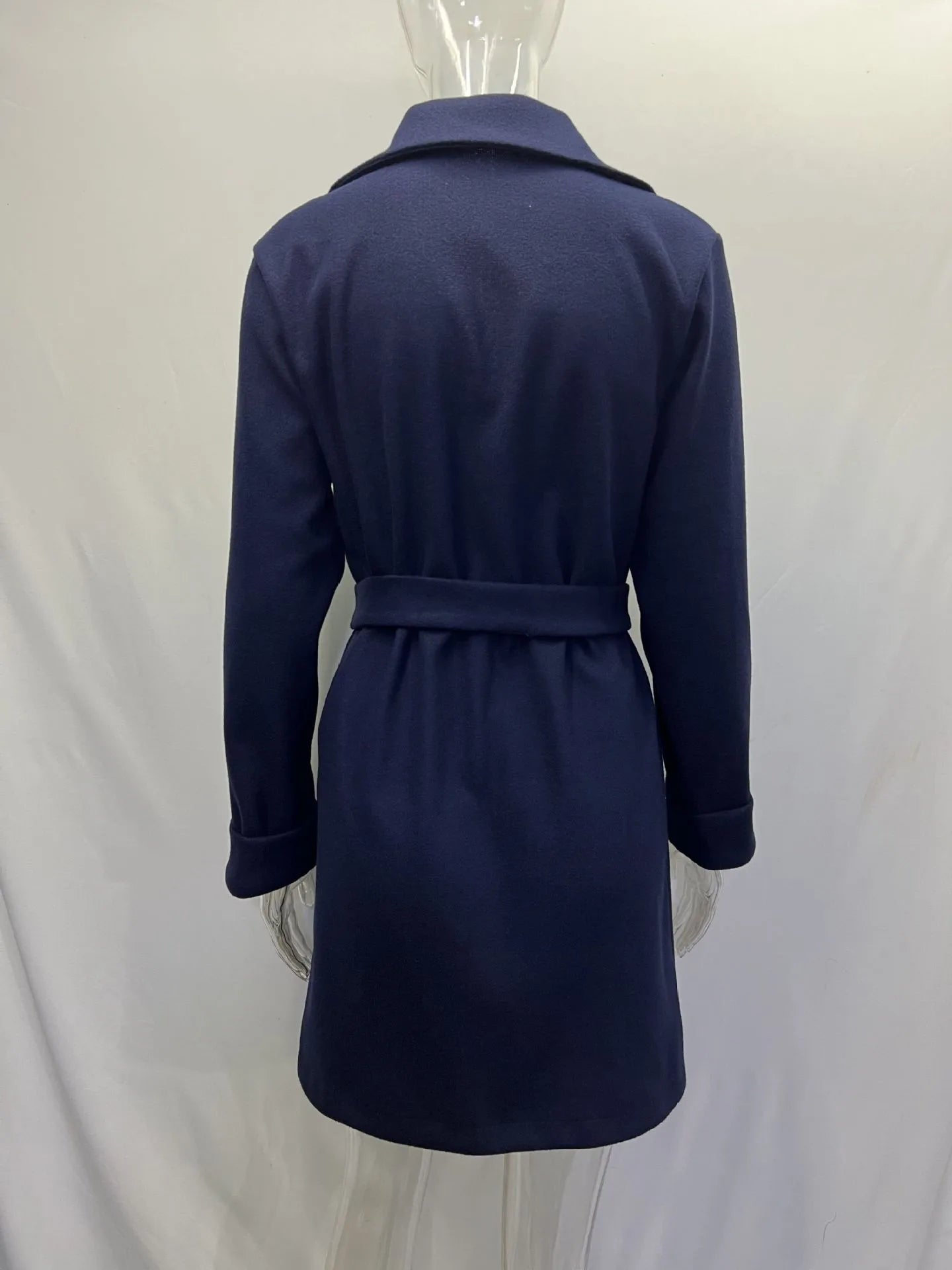 Women Hot Pink Trench Coat Casual Mid Long Overcoat.