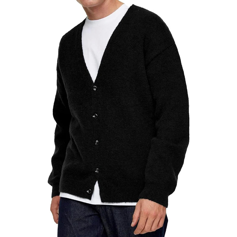 Men's Lightweight Cardigan Sweater Single-Breasted V-Neck.m